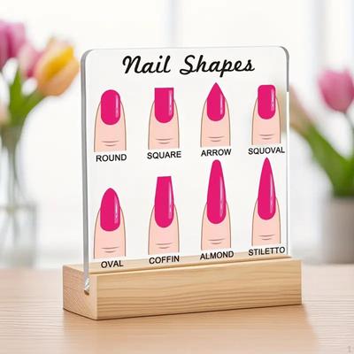 Nail Shape Display Board Acrylic Panel Clear Small Easy To Install Standing Decorative Tech