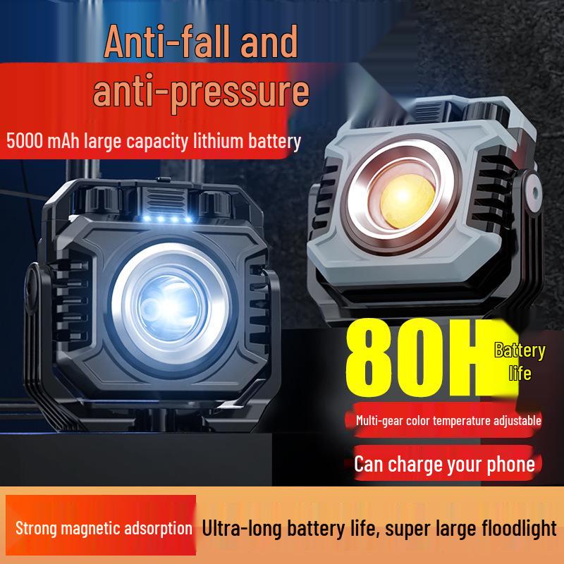 Adjustable Color Temperature High-Brightness LED Camping & Work Light with Long Battery Life and Magnetic Base
