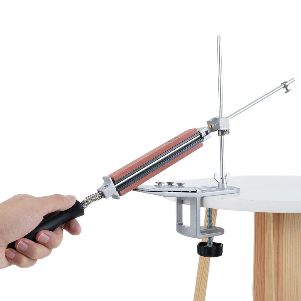 Professional Knife Sharpener with 6 Whetstones 360 degrees Rotation Flip Design Fixed Angle Stainless Steel Kitchen