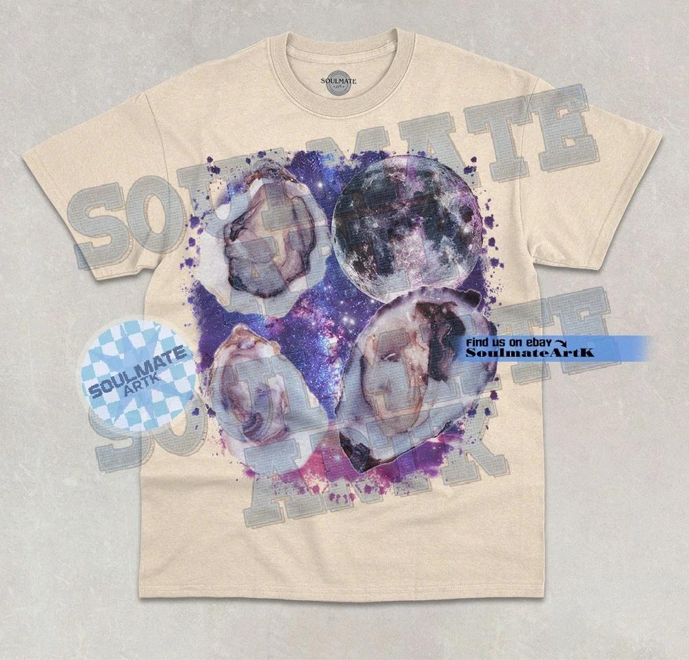 Three Oyster Moon T- Shirt Funny Sea Life Ocean Oyster Graphic Unisex Shirt S