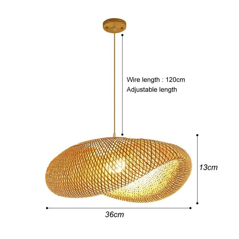 Newest Bamboo Pendant Lamp Ceiling Lights Rattan Wicker Lustre Hand Knit Braiding Suspended Home Dining Braided Indoor Decor Hot