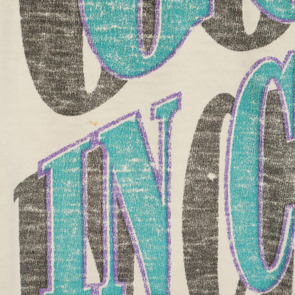 OLD 80s 90s Short sleeve Single stitched printed logo T-shirt white Men's Used