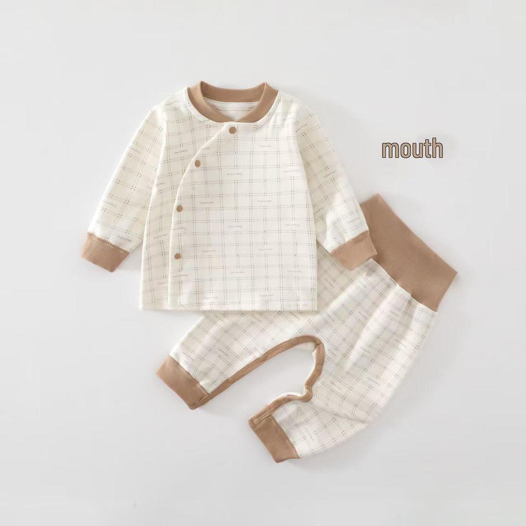 Newborn Pure Cotton Autumn & Spring High-Waisted Belly Protection Outfit