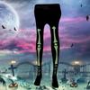 Leuchtende Skelett-Socken Skelett-Handschuhe Leuchten im Dunkeln Strumpfhosen Skelett-Knie Hohe Socken Halloween-Kostümzubehör