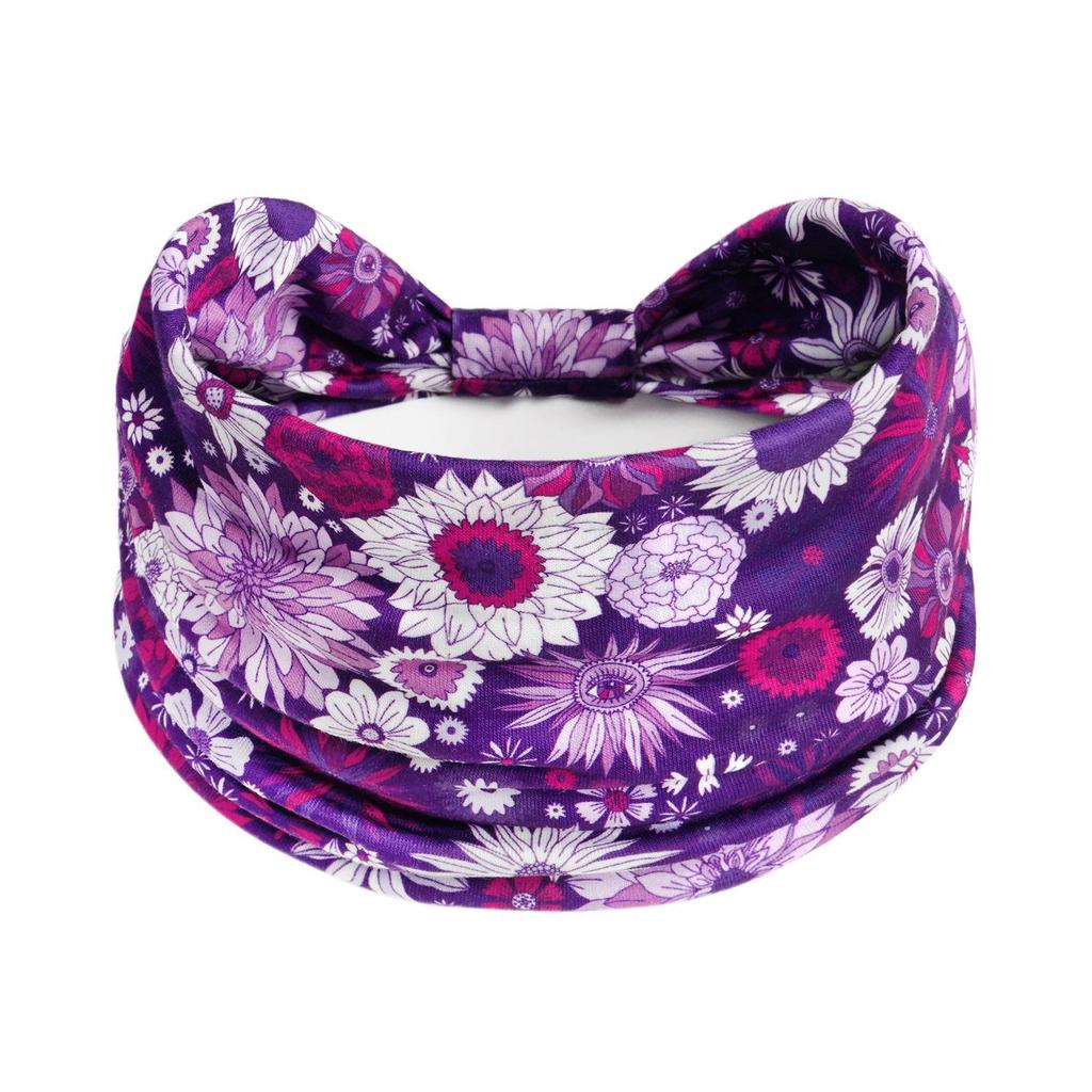Bohemian Retro Print Yoga Headband: Wide African-Inspired Headscarf for Women