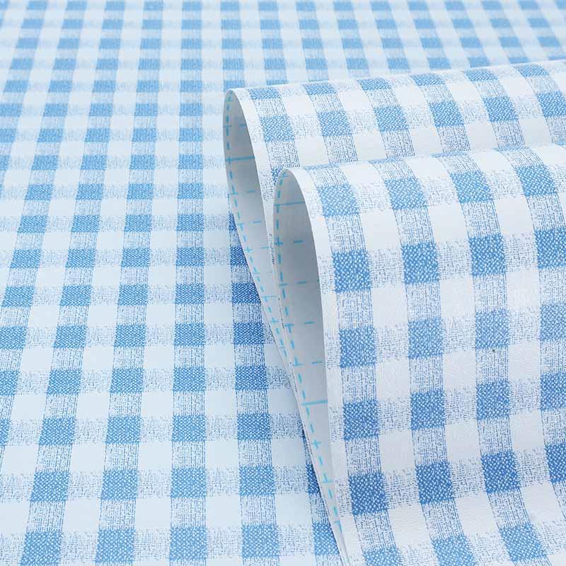 Self-adhesive Cartoon Stars Checkered Bedroom Wallpaper Wall Sticker PVC Desktop Wardrobe Furniture Decor Sticker