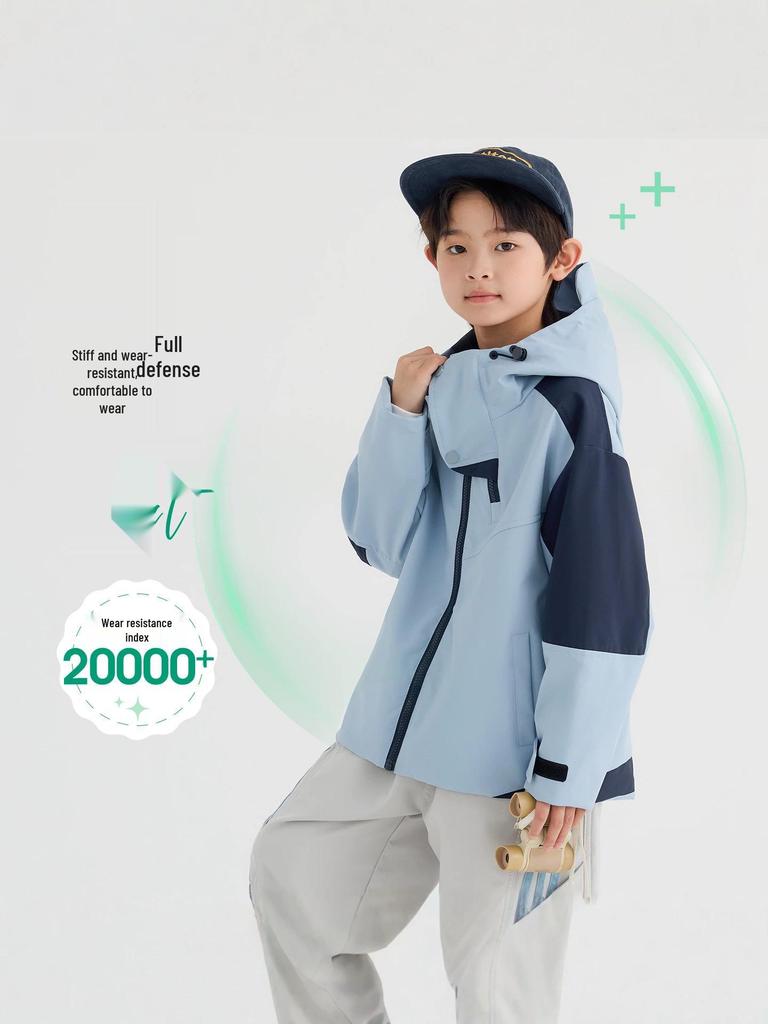 2026 Boys' Autumn Windproof Stain-Resistant Softshell Jacket - Waterproof, Comfortable Outdoor Sports Outerwear