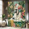 1Pc Tropical Style Gorilla Pattern Shower Curtain Mountains And Natural Flowers Decoration Bathroom Decor Polyester Fabric Conta