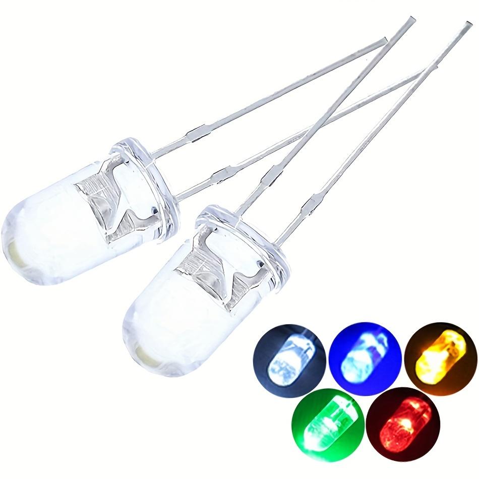 200 Pcs Led Diode Lights LED Diodes 3mm 5mm Clear LED Light Emitting Diodes Bulb LED Lamp for Science Experiment Circuit