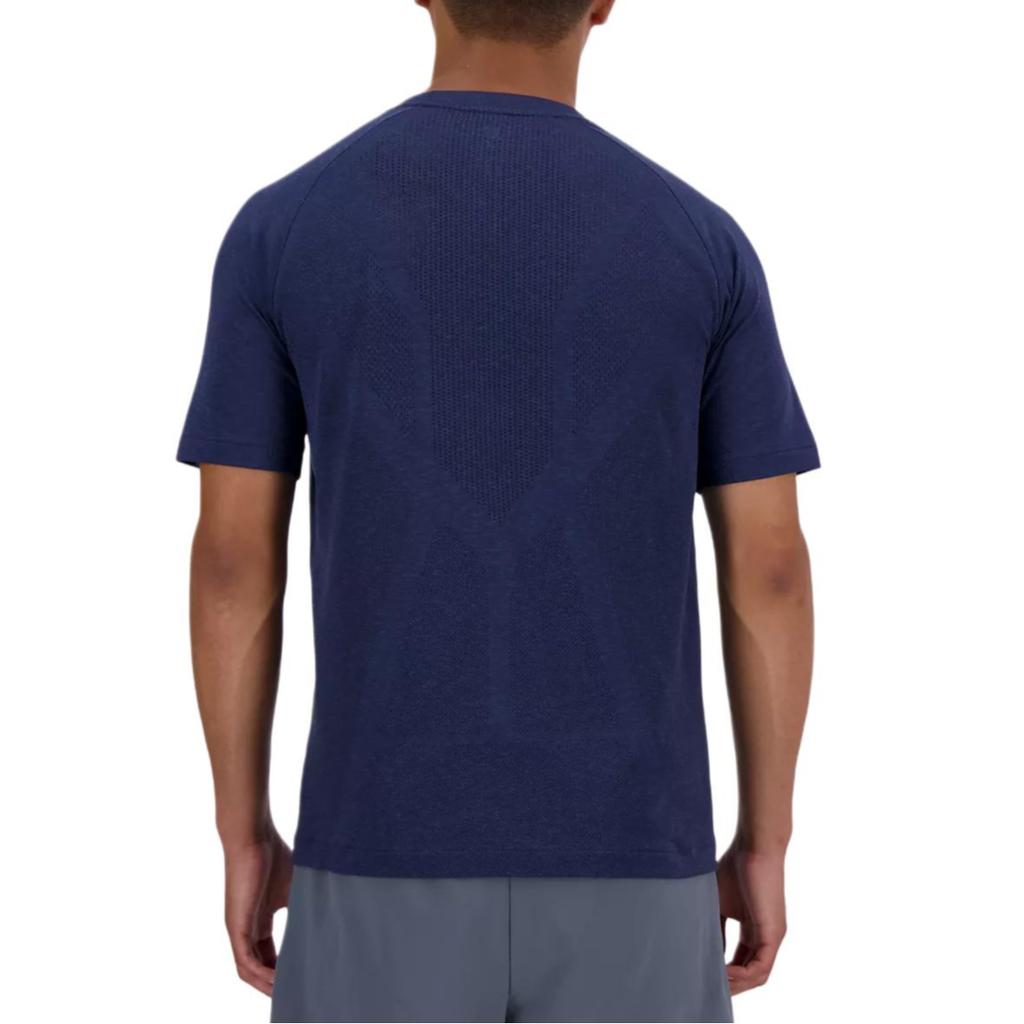 New Balance T Shirts Men's Blue Crew Neck Moderate Straight Fit MT41080-NNY