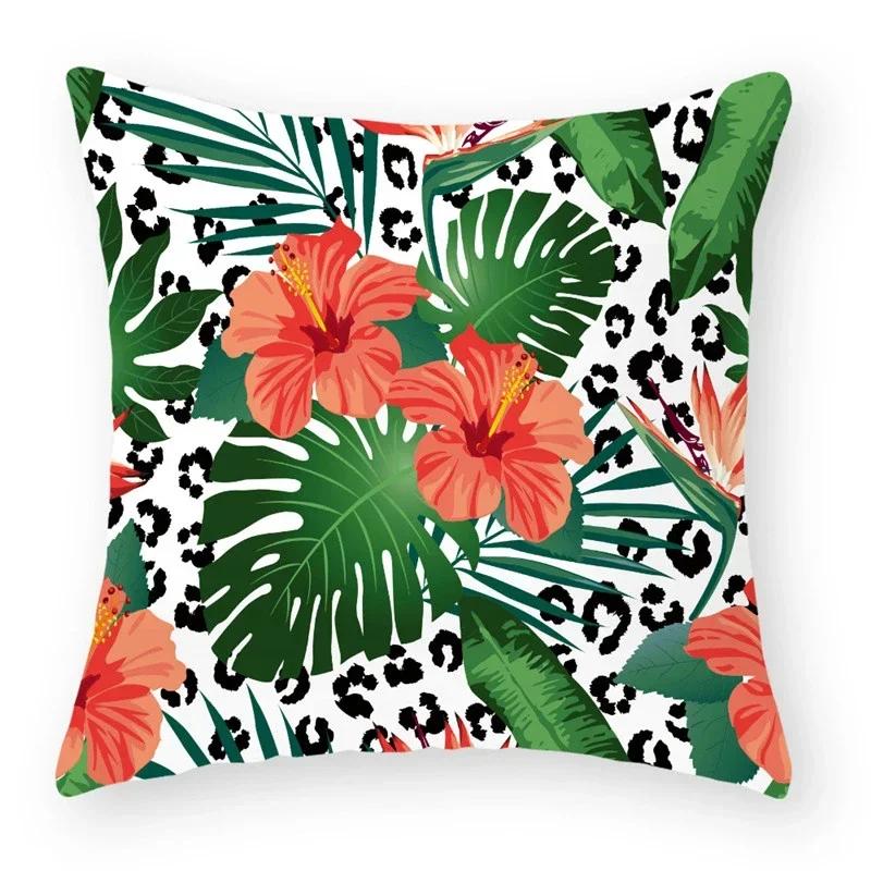 Colorful Leopard Print Sofa Decorative Cushion Cover Pillow Pillowcase Polyester 45*45 Throw Pillow Home Decor Pillowcover