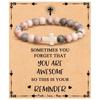 Emperor Stone Pink Zebra Beaded Bracelet with Cross Charm
