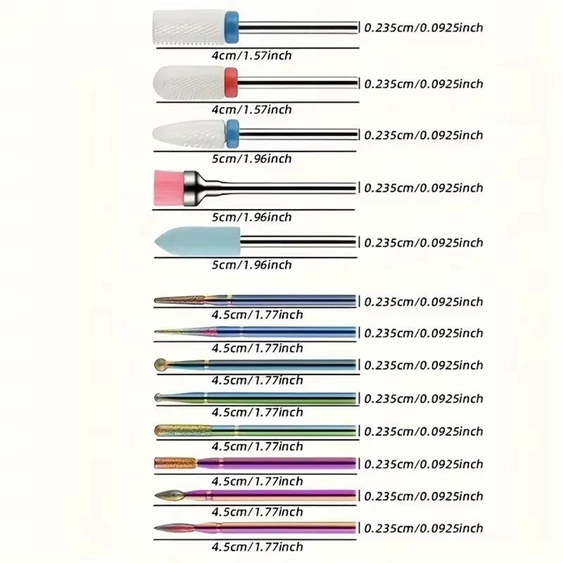 A03F-Nail Drill Bit Set  Nail Drill Bit Set For Acrylic Gel Nails And Cuticles