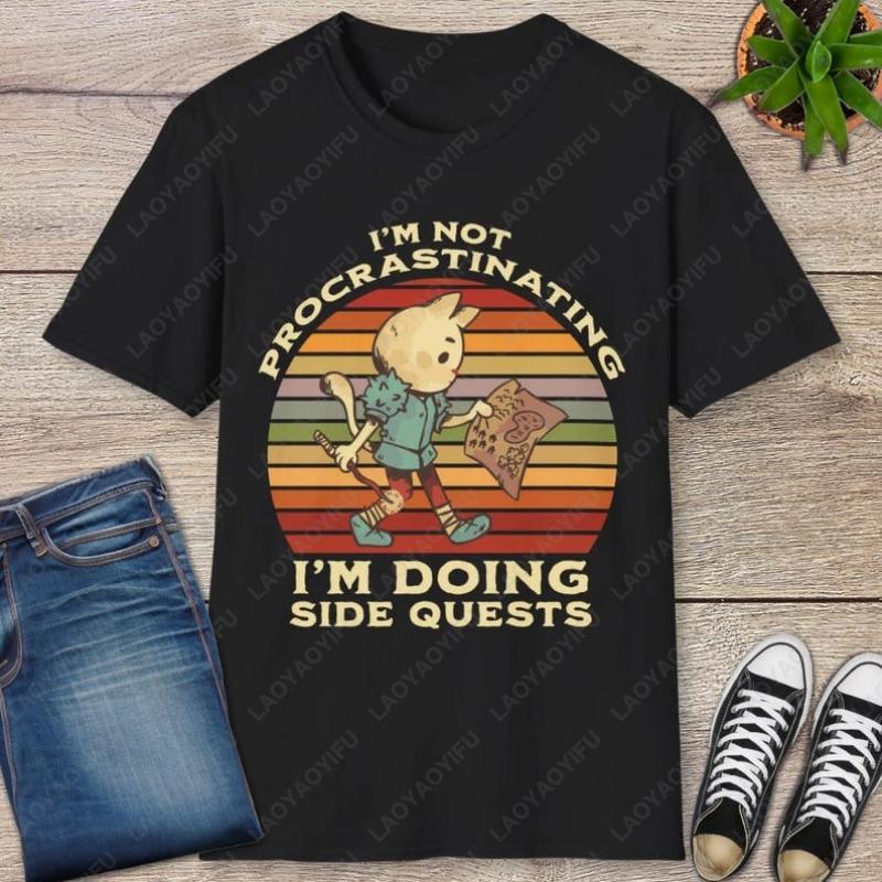 Funny DnD Gamer Im Doing Side Quests RPG Clothing Men Women High Quality Cotton Tshirt Vintage Classic Fashion Streetwear Tees
