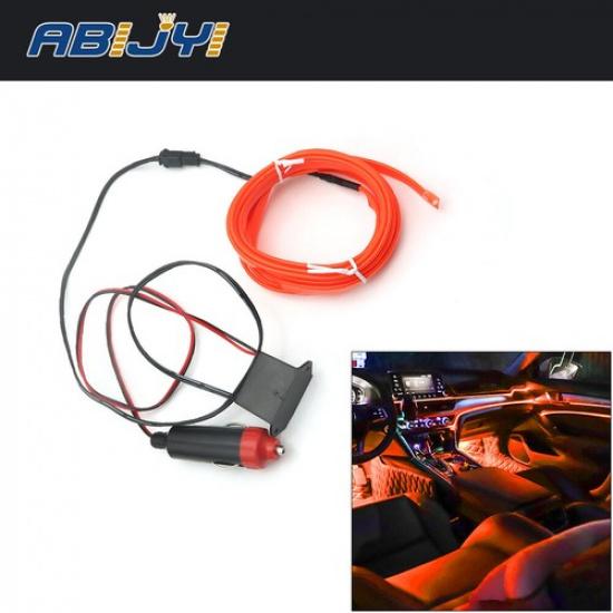 Светодиодная атмосферообразующая проволочная лента для декора салона автомобиля, оранжевый