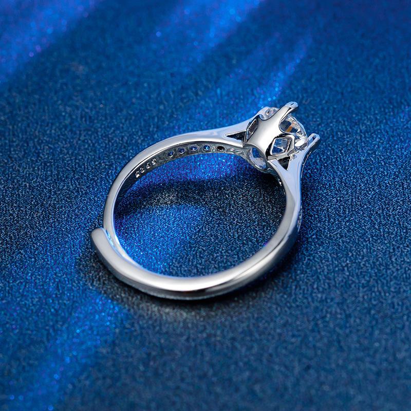 Imitation Mosang Diamond Ring Women's Korean Version Little People's Light Luxury Diamond Ring Couple Wedding Ring