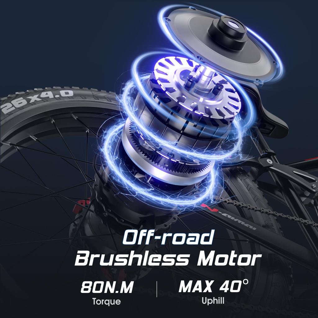 TIFGALOP 26-Zoll Elektrofahrrad, 1000W Motor, herausnehmbarer 48V22Ah Lithium-Akku, 45-90 km Reichweite, duale Stoßdämpfer, Unisex
