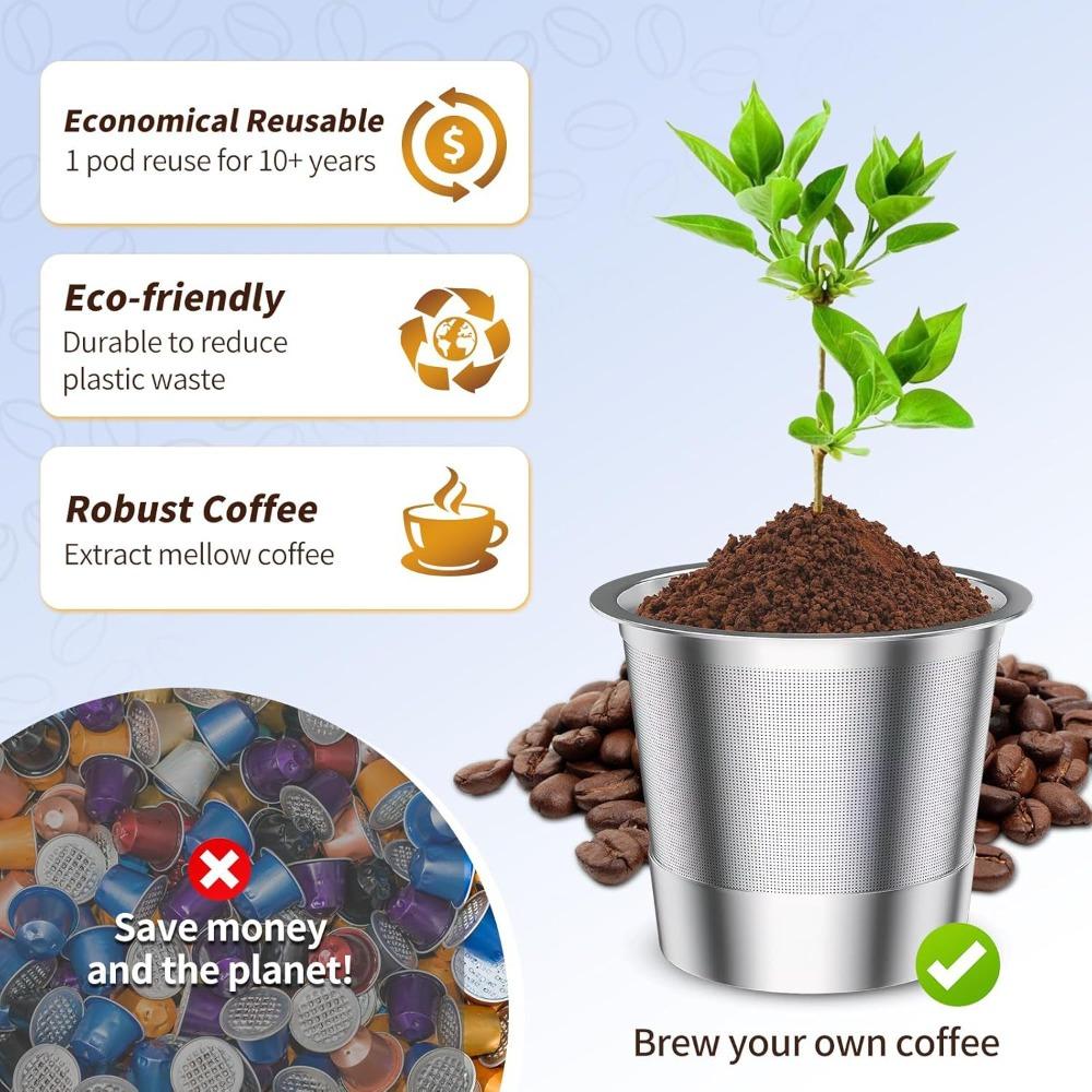 Reusable Coffee K-Cup Filter  | Compatible with Ninja Coffee Machines & Capsule Makers | Universal Kcup Filter for Home/Office Daily Use