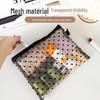 Portable Mesh Cosmetic & Earphone Storage Bag, Travel Toiletries & Lipstick Holder
