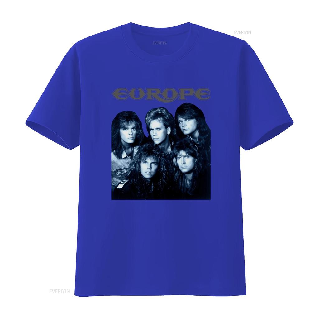Europe Band Members T Shirt Heavy Cotton S 5Xl Black Classic Rock Design Mm465 vintage Washed homme streetwear Versatile