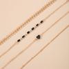 Bohemian Bracelet, Geometric Black Love Plane Chain 4-piece Ins Wind Bracelet for Women