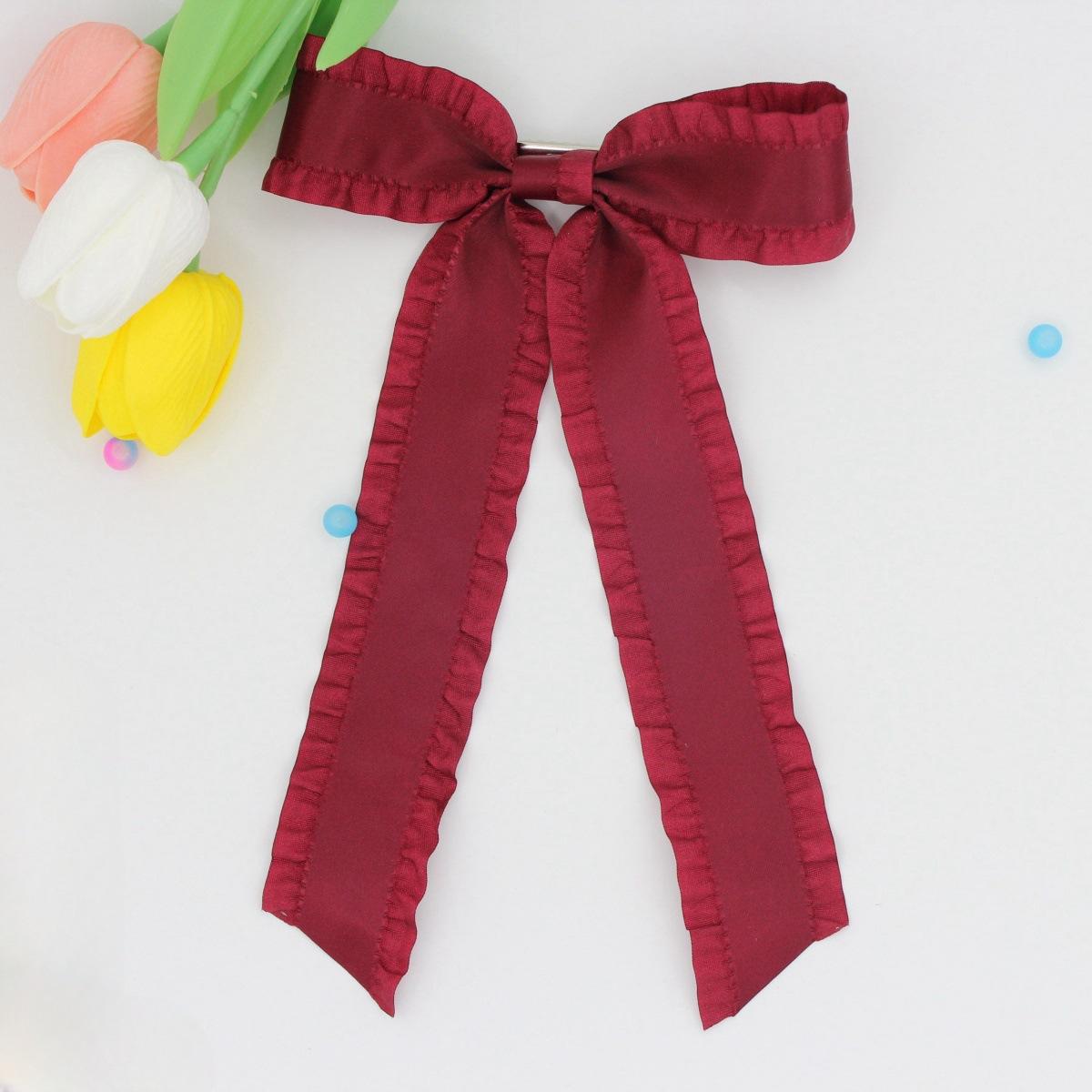 

2026 Elegant Cute Ribbon Bow Hairpins Women Girls Gift Hair Clips Pin Barrettes Accessories Hairclip Headdress Headwear Ornament about 14x23 cm вина червоного кольору