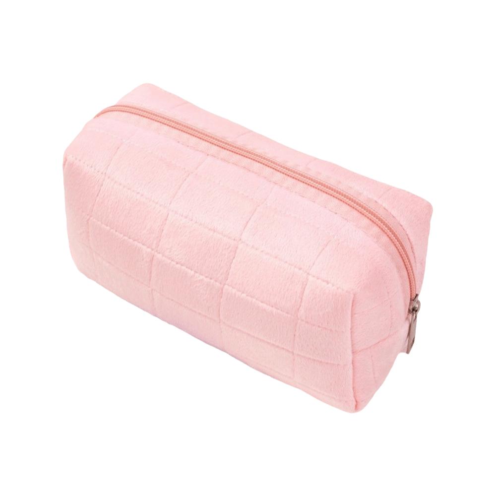 Minimalist Plaid Makeup Bag Zipper Closure Travel Toiletry Bag Cosmetic Bag Students