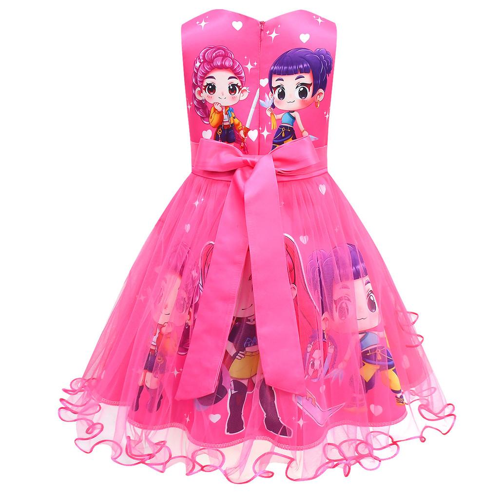 82942 Vestito in Rete con Volant Stampa Kpop per Ragazze Rumi Zoey Mira