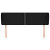 VidaXL Tête de lit avec oreilles Noir 147x23x78-88 cm Tissu3117004