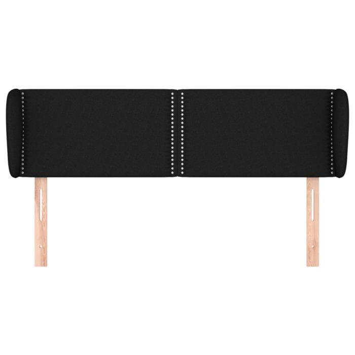 VidaXL Tête de lit avec oreilles Noir 147x23x78-88 cm Tissu3117004