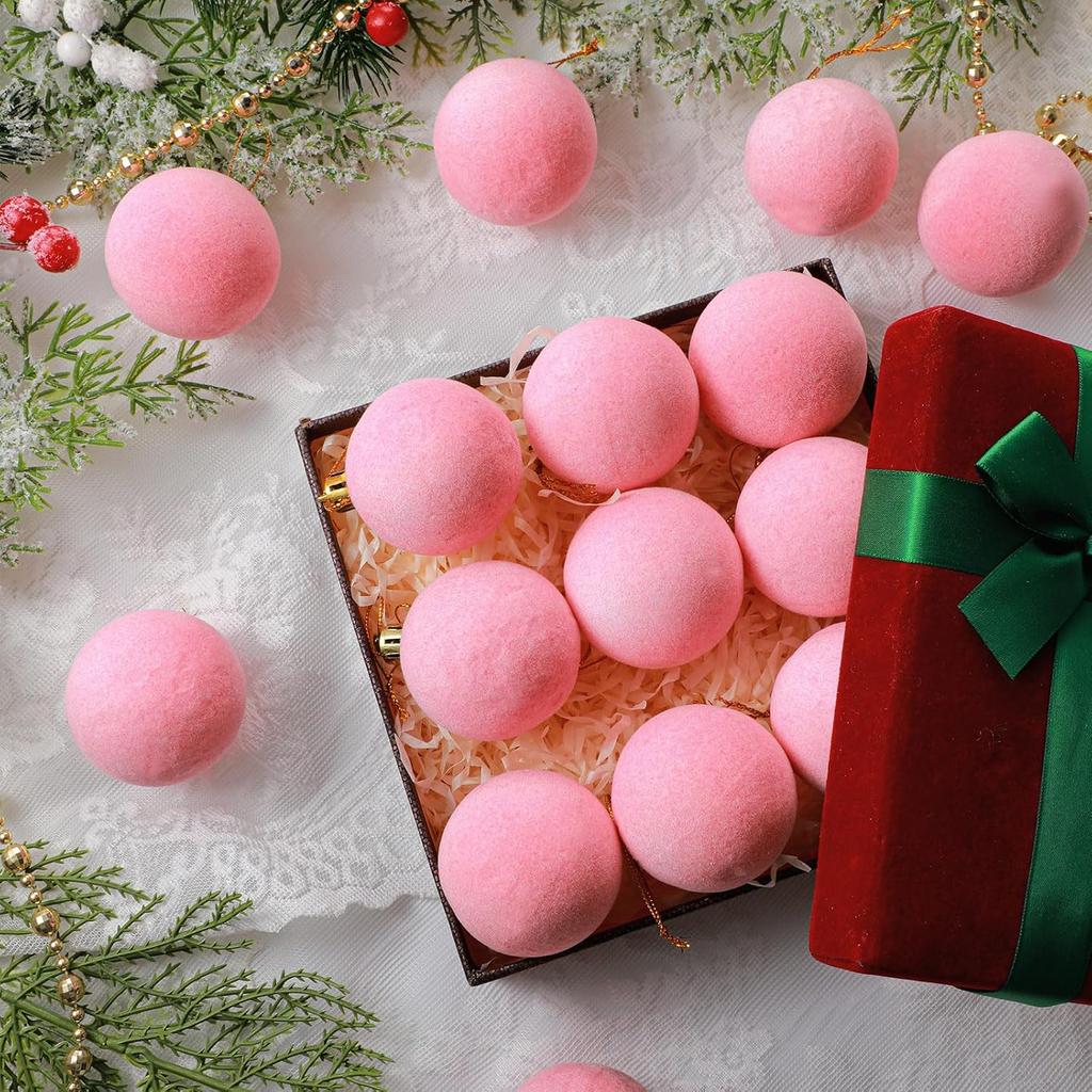 Wholesale Plastic Velvet Ball Pendants Flocked Christmas Balls Xmas Tree Hanging Ornaments New Year Wreath Party Decorations