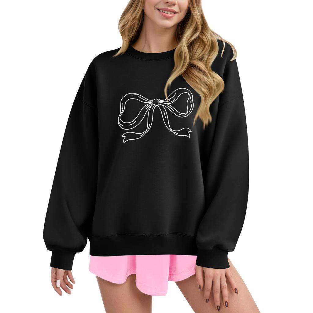 Women  Tops Women's Long Sleeve Sweatshirt Casual Crewneck Loose Fit Pollover Fleece Tops