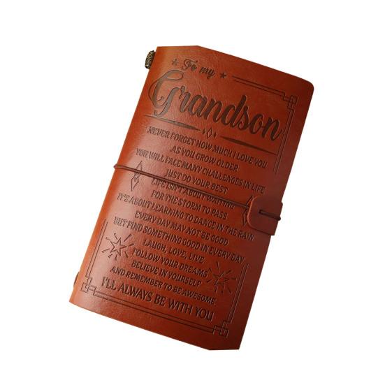 Journal Notebook Loose-Leaf Refillable Faux Leather Cover with Elastic Strap