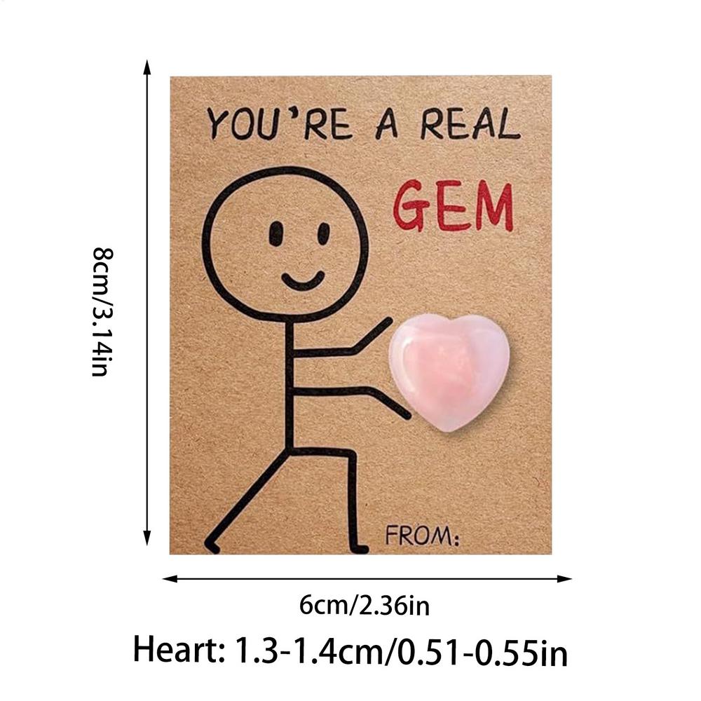 Handmade Valentine Greeting Card 24 Pack Festive Decoration Valentines Heart-shaped gemstone Greeting Card Party Gift