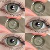 EYESHARE 1Pair Color Contact Lenses for Eyes Natural Brown Yearly Use Lenses Gray Multicolored Contact Lens Gray Pupils Lens