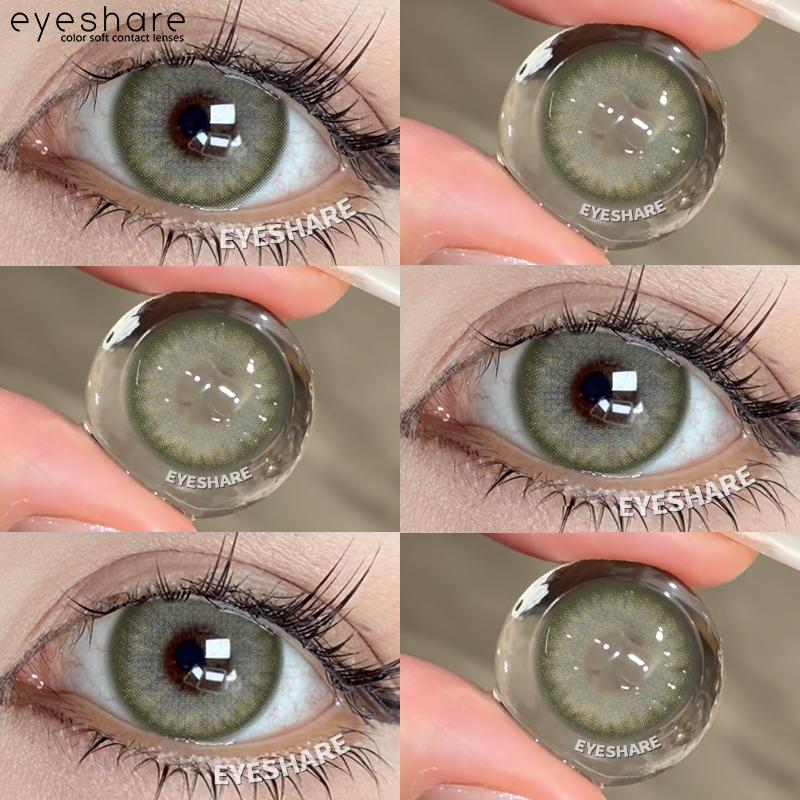 EYESHARE 1Pair Color Contact Lenses for Eyes Natural Brown Yearly Use Lenses Gray Multicolored Contact Lens Gray Pupils Lens