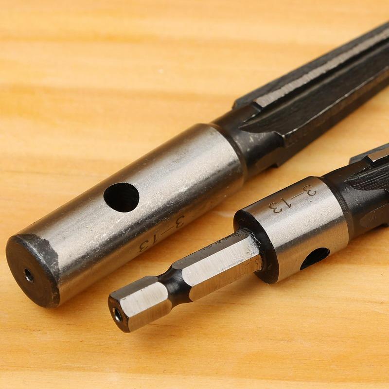 Handheld Tapered Hex Reamer Electric Drills Hexagonal T Handle Taper Reamers Metal Woodwork Hole-processing Reamer Tool Supplies