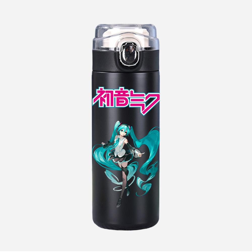 Tazza Termica Stampata Anime Hatsune Miku Portatile Acciaio Inossidabile 400ml Borraccia Anti-perdita Tazza da Campeggio Regalo