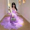 Purple Dress Zixia Is Beautiful and Beautiful, Engagement Birthday Quinceañera Vacation Cold Fairy Dress