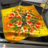 New 100% Natural Real Silk Scarf Women Bandana Square Scarves Wrap Kerchief Mulberry Fashion Luxury High Quality Hijab For Lady