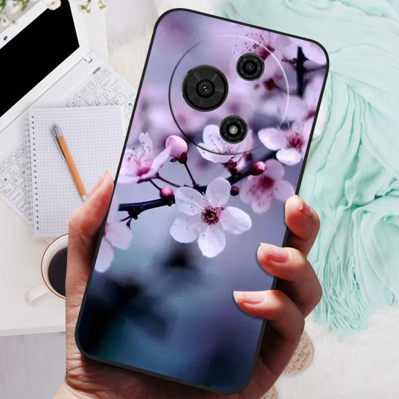 For TCL 605 Case Flower Geometric Painted Bumper Coque Soft Silicone Cover Fundas For TCL 60 SE 4G Cases 60SE TCL605 Shells