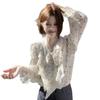 New French High-end Ruffled Polka-dot Shirt for Women Spring and Autumn Design Loose and Chic Top with Straps