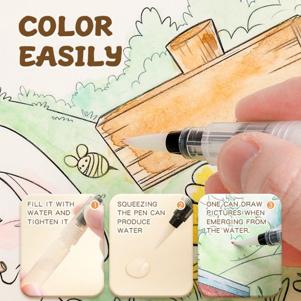 with 10-Color Pigment Blocks Blank Doodle Book Set Creative Watercolor Coloring Set  Early Learning