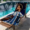 football player Print Beach Towel, Versatile Lightweight Absorbent Beach Towel for Pool Surf Yoga Bathroom, Perfect Birthday Holiday Gift