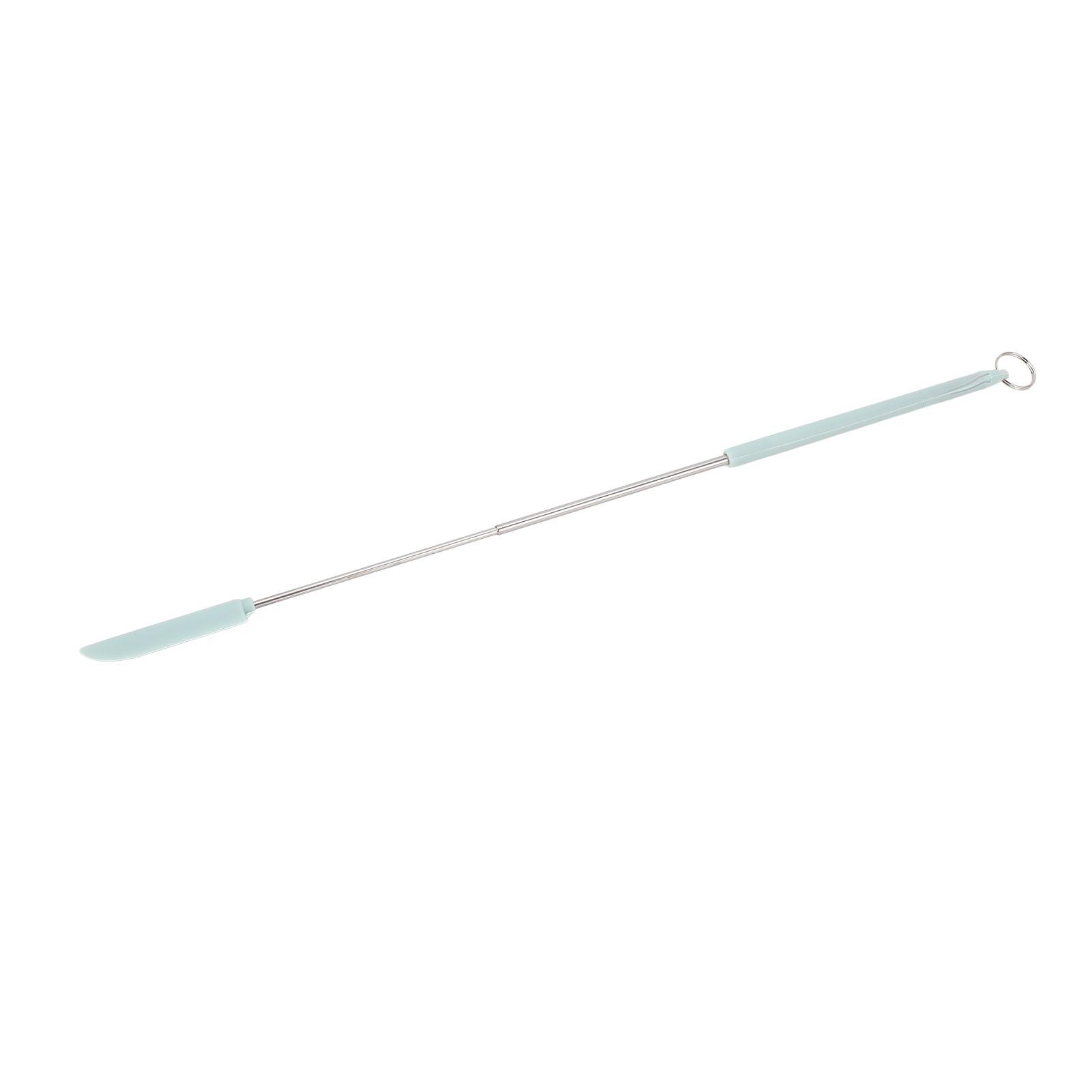 Зеленая выдвижная силиконовая лопатка Мини-телескопическая лопатка-ложка Многоразовая Легко моющаяся с подвесной пряжкой для