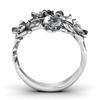 Romantic Silver Color Flower Rings Bridal Wedding Ceremony Party Dazzling Cubic Zircon Creative Design Elegant Women Ring