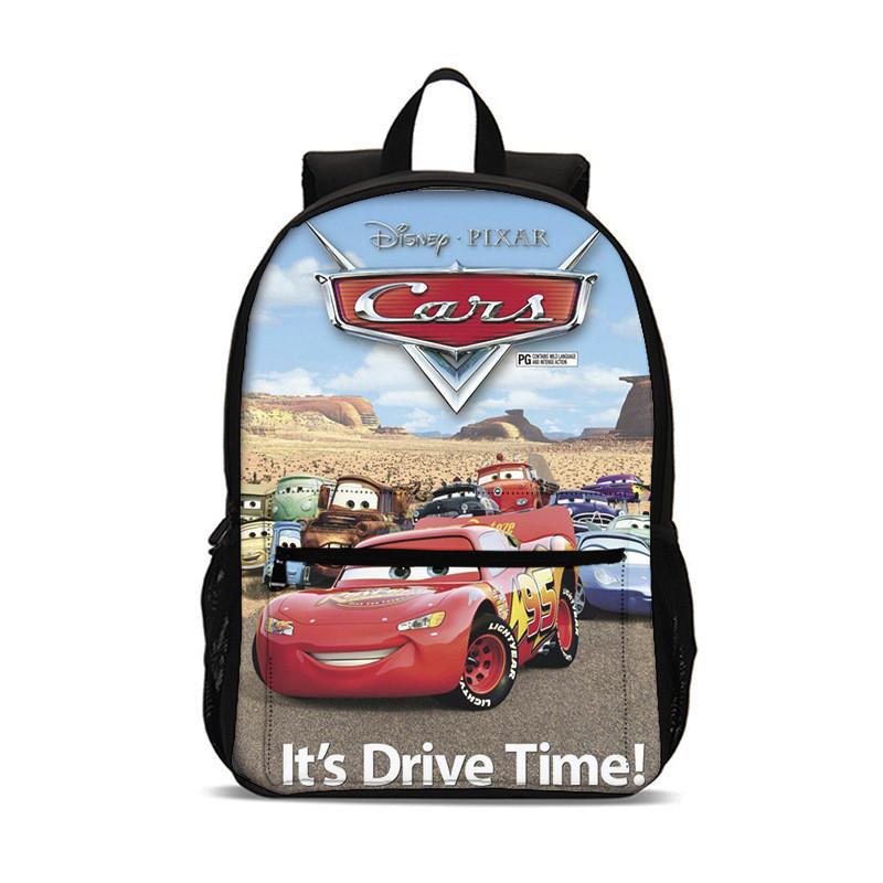 Cars Movies Cartoon Backpack For Kids With Nylon Material And Spacious Design