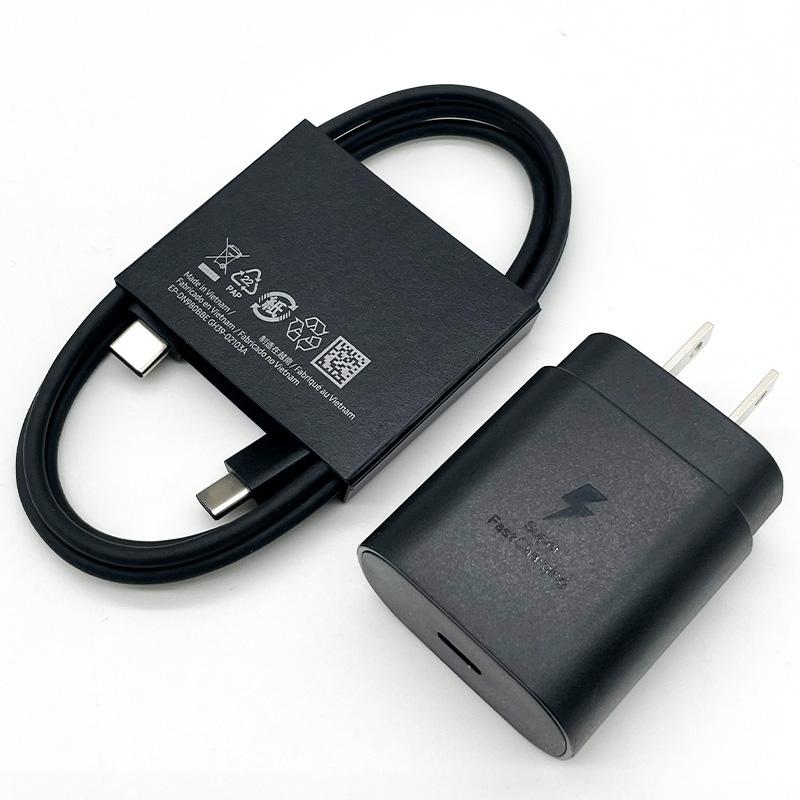25W Super Fast Charger US Plug Power Adapter 3A Type C Cable For iPhone 15 Pro Max For Galaxy Z Flip 6 5 4 3 S24 S23 S22
