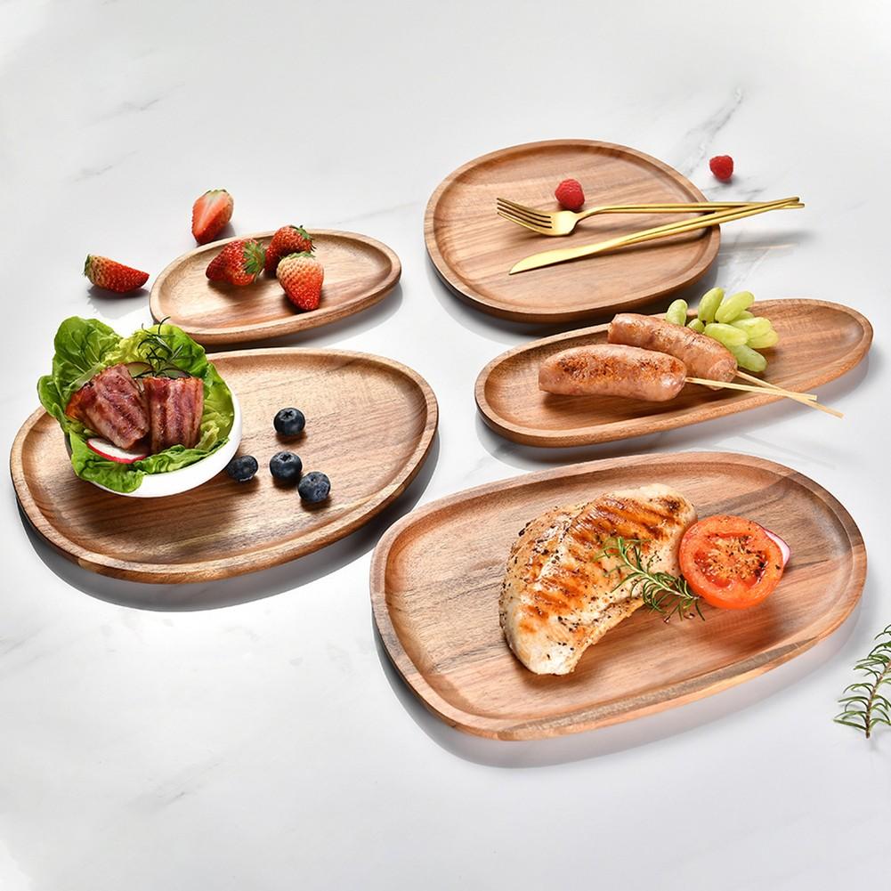 WOOD Dishes Snack Fruit Dessert Serving Tray Dessert Dishes MULTI USE
