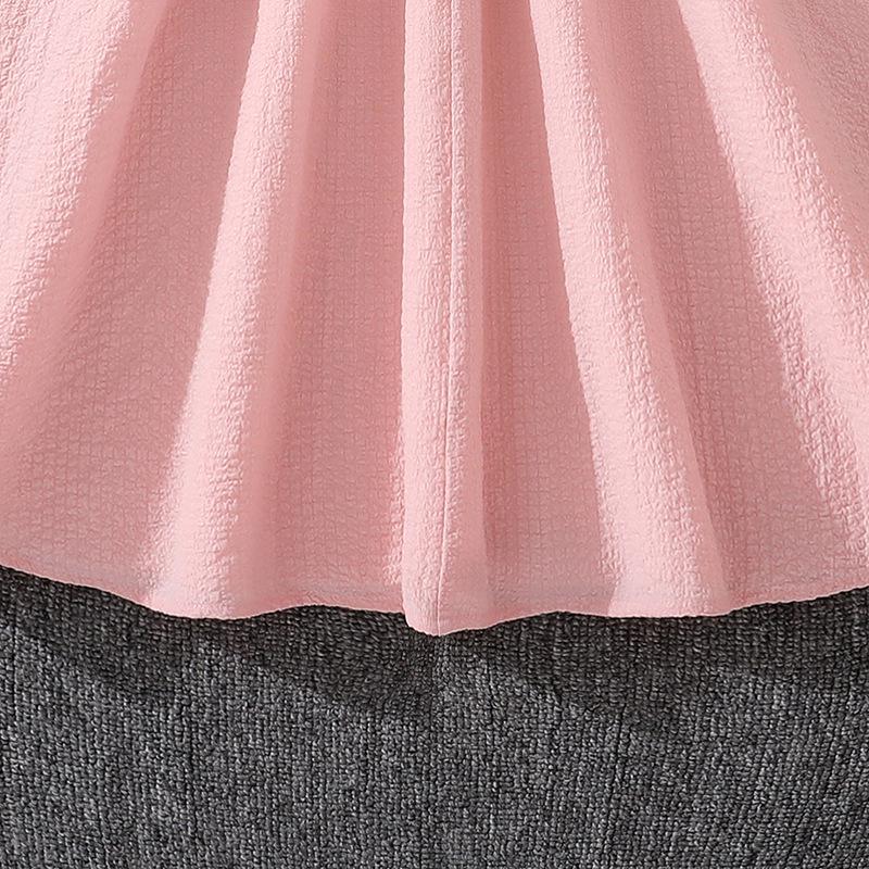 Children's 2025 Autumn French Square Neck Long Sleeve Dress with Waist-Cinching and Large Hem for Big Kids.